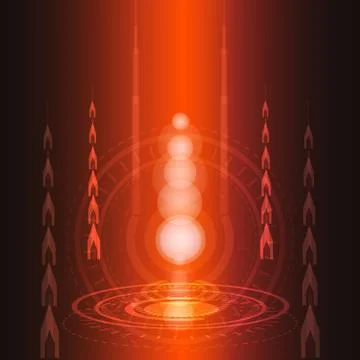 Abstract digital technology red background. Stock Illustration