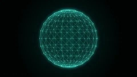 Abstract Digital Technology Sphere Spinning Loop Video stock 146180745