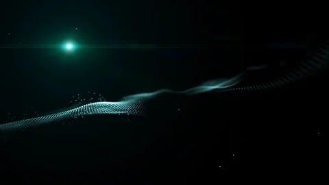 Abstract digital tiny light blue flashing in the distance Stock Footage 87780875