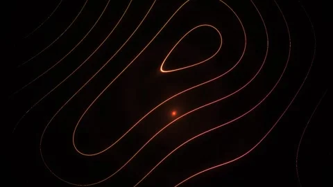 Abstract Digital Topographic Map Animation with Glowing Red Data Point. Stock Footage 340511510