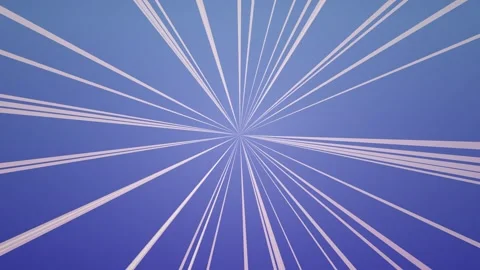 Abstract digital tunnel with dynamic white lines against a blue background Stock Footage 327338961