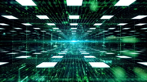 Abstract Digital Tunnel Stock Footage 248497421