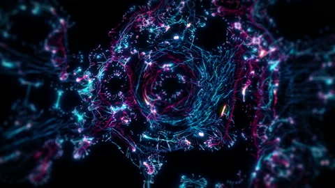 Abstract digital tunnel funnel artificial intelligence neural network Stock Footage 113347684