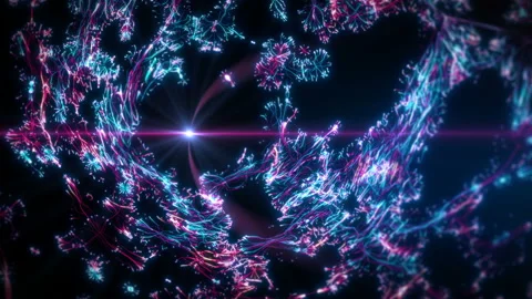 Abstract digital tunnel funnel artificial intelligence neural network loop Stock Footage 113347699