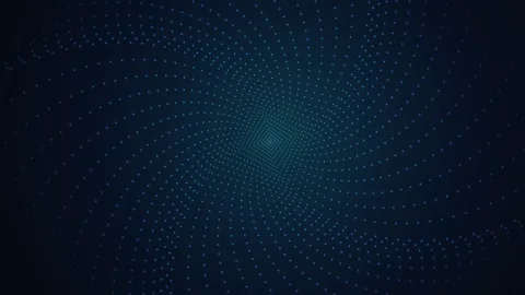 Abstract digital tunnel of glowing blue particles rotating Stock Footage 346679972