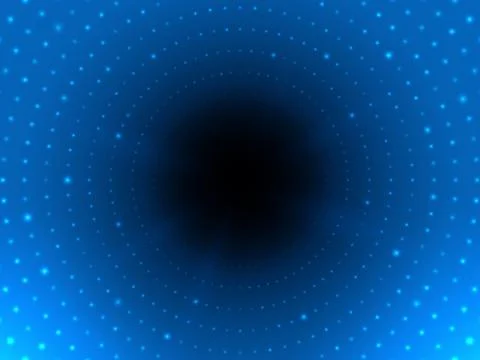 Abstract digital tunnel with light at the end. Futuristic cyber background Illustrazione stock