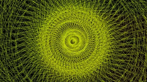 Abstract digital tunnel motion with glowing lime green particle energy vort.. Stock Footage 334829681