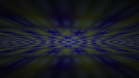 Abstract Digital Tunnel with Pulsing Blue and Yellow Geometric Light Patterns Stock Footage 341786996