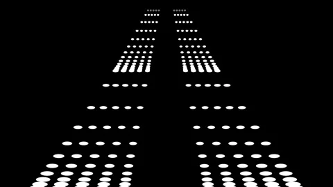 Abstract digital tunnel of white dots moving forward on a black background .. Video stock 345545671