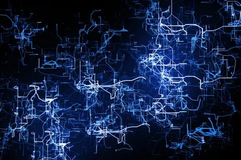 Abstract digital vertical and horizontal electric blue lines background movem Stock Photos