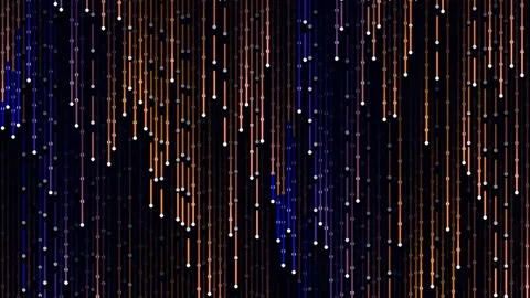 Abstract digital vertical lines curtain falling effect background Stock Footage 340380466