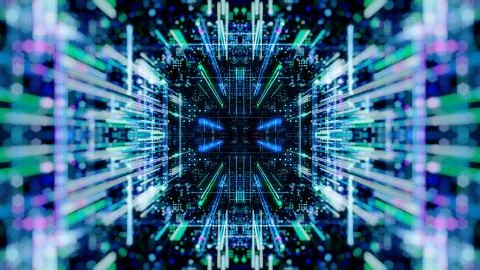 Abstract digital virtual city. Scanning city for hackers attack concept. イラスト素材