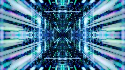 Abstract digital virtual city. Scanning city for hackers attack concept. イラスト素材