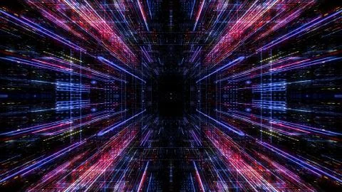 Abstract digital virtual city. Scanning city for hackers attack concept. イラスト素材