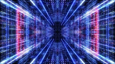 Abstract digital virtual city. Scanning city for hackers attack concept. イラスト素材