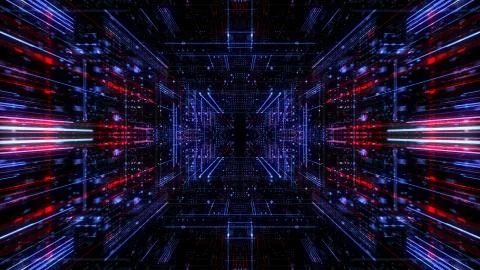 Abstract digital virtual city. Scanning city for hackers attack concept. イラスト素材