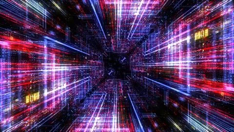 Abstract digital virtual city. Scanning city for hackers attack concept. イラスト素材