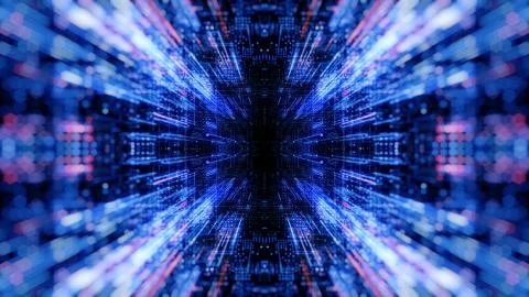 Abstract digital virtual city. Scanning city for hackers attack concept. 库存插图