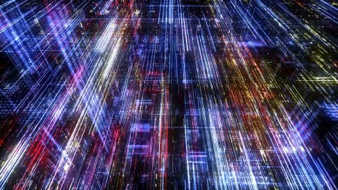 Abstract digital virtual city. Scanning city for hackers attack concept. イラスト素材