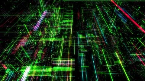 Abstract digital virtual city. Scanning city for hackers attack concept. 库存插图