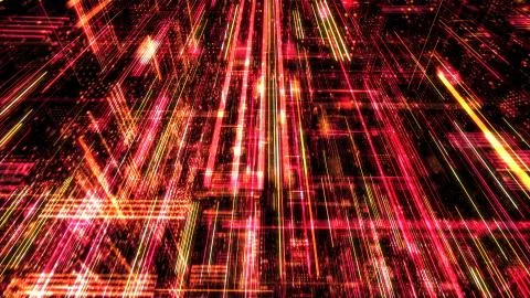 Abstract digital virtual city. Scanning city for hackers attack concept. イラスト素材