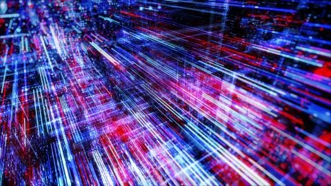 Abstract digital virtual city. Scanning city for hackers attack concept. イラスト素材