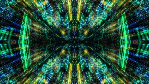 Abstract digital virtual city. Scanning city for hackers attack concept. イラスト素材