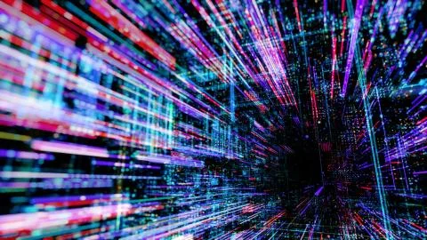 Abstract digital virtual city. Scanning city for hackers attack concept. イラスト素材