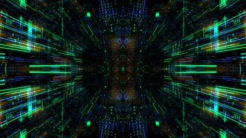 Abstract digital virtual city. Scanning city for hackers attack concept. イラスト素材