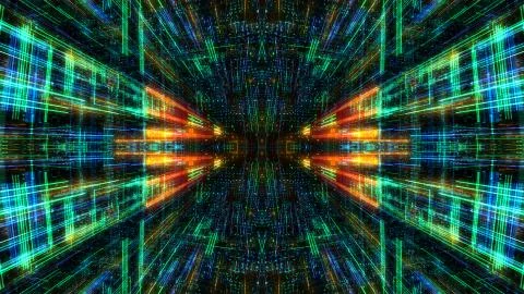 Abstract digital virtual city. Scanning city for hackers attack concept. イラスト素材