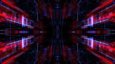 Abstract digital virtual city. Scanning city for hackers attack concept. イラスト素材