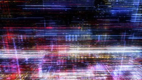 Abstract digital virtual city. Scanning city for hackers attack concept. イラスト素材