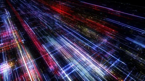 Abstract digital virtual city. Scanning city for hackers attack concept. イラスト素材