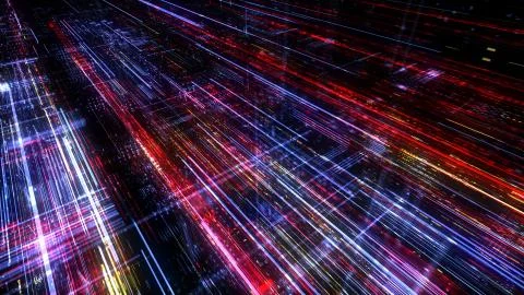 Abstract digital virtual city. Scanning city for hackers attack concept. イラスト素材