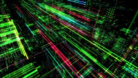 Abstract digital virtual city. Scanning city for hackers attack concept. 库存插图