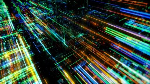 Abstract digital virtual city. Scanning city for hackers attack concept. 库存插图