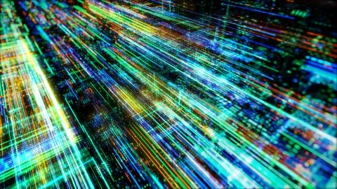 Abstract digital virtual city. Scanning city for hackers attack concept. 库存插图