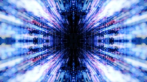 Abstract digital virtual city with technology and connection.  3D render 4K loop Stock Footage 87790263