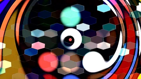 Abstract digital visual with geometric patterns and neon colors 库存影片 328917091