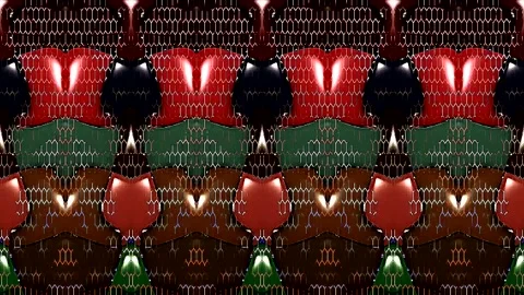 Abstract digital visual with geometric patterns and neon colors Stock Footage 332579632