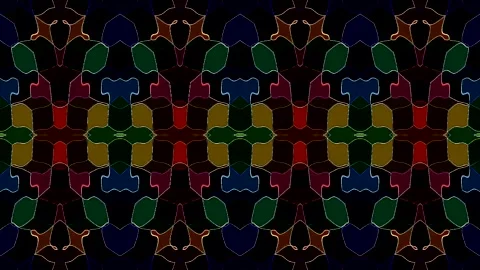 Abstract digital visual with geometric patterns and neon colors Stock Footage 332627946