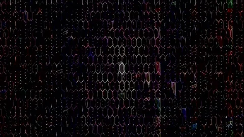 Abstract digital visual with geometric patterns and neon colors Stock Footage 332631015