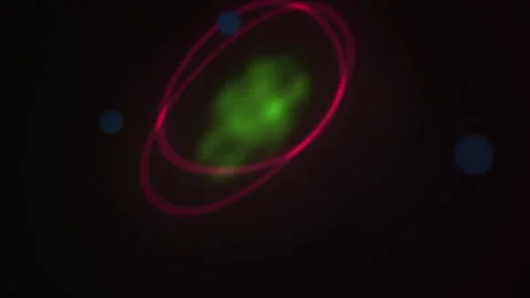 Abstract Digital Visualization of Atomic Structure and Particle Motion. Video stock 340512150