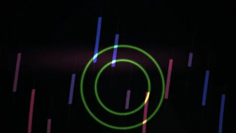 Abstract digital visualization of rhythmic pulses and circular data patterns. Stock Footage 341787009