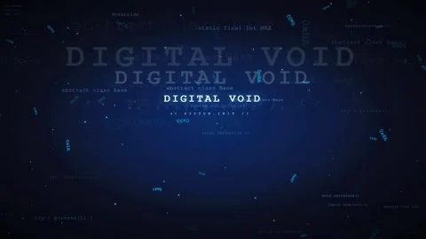 Abstract Digital Void Background with Floating Blue Code and Glitchy Data Text Stock Footage 336775286