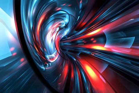 Abstract digital vortex in blue and red Stock Photos