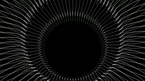 Abstract digital vortex with flowing numerical data streams Stock Footage 327577019