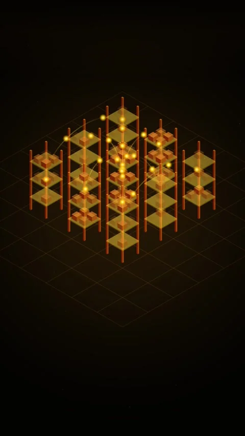 Abstract Digital Warehouse Storage System with Glowing Data Particles Stock Footage 346203679