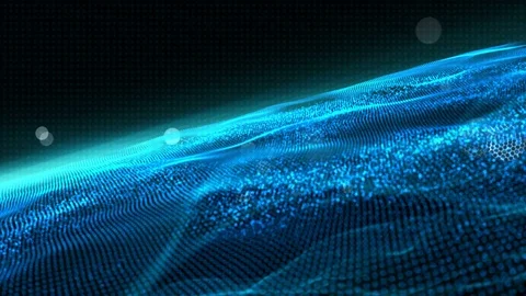 Abstract digital wave and smoke particles flow background Stock Footage 85418486
