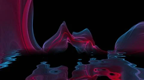 Abstract Digital Wave And Smoke Flow Foto stock